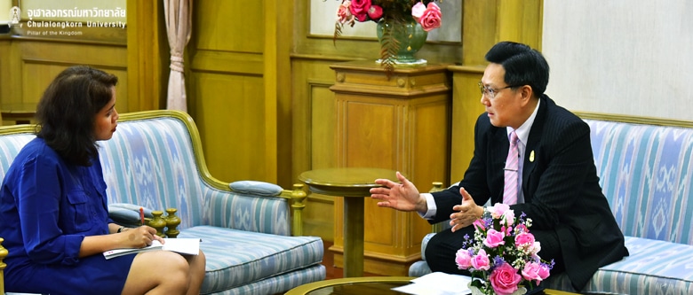 ภาพกิจกรรม : รองอธิการบดี จุฬาฯ ให้สัมภาษณ์โมเดิร์นไนน์ ทีวี