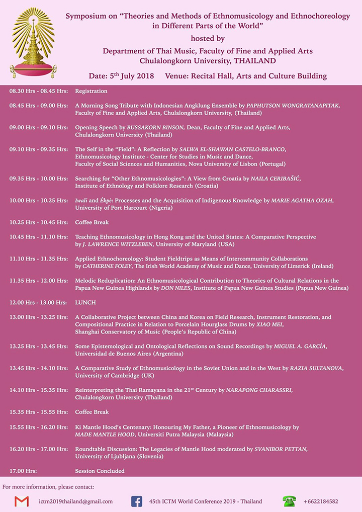 ประชุมวิชาการนานาชาติ “Theories and Methods of Ethnomusicology and Ethnochoreology in Different Parts of the World”