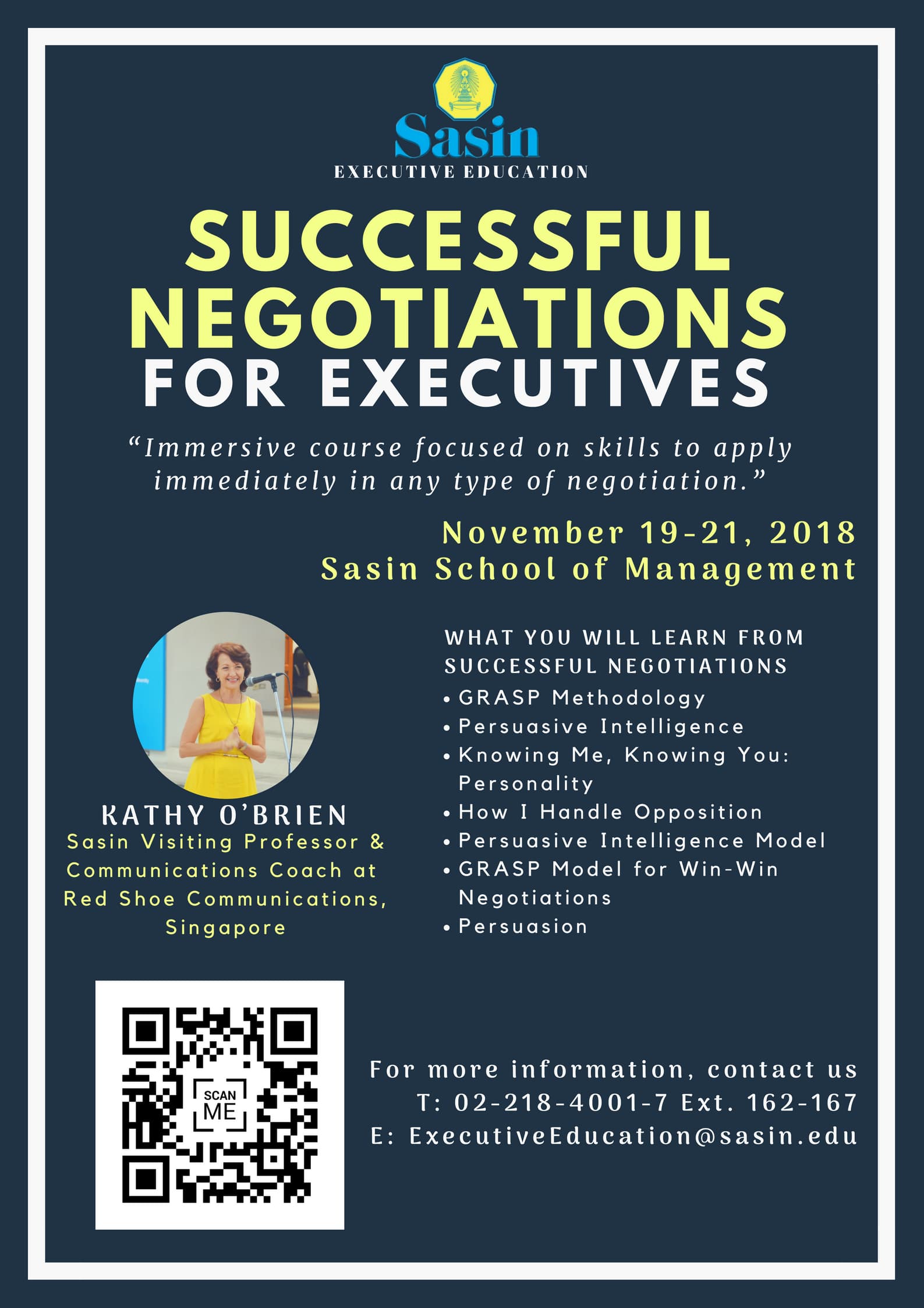 ศศินทร์ จัดสัมมนา “Successful Negotiations for Executives”