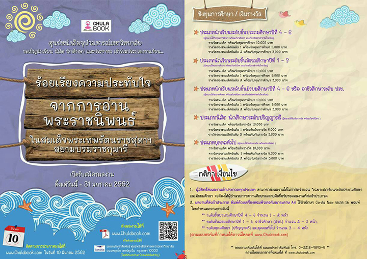 ประกวดงา�Ȩ��ขียนร้อย๶�รียงความประทับใจจากการอ่านพระราช�Ȩ��พนธ์