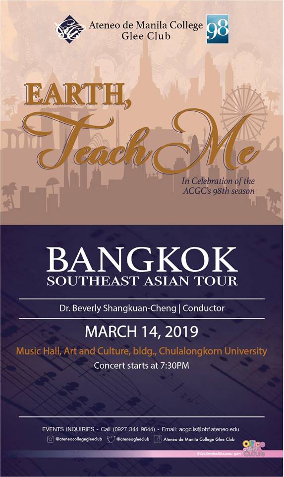 “EARTH, Teach Me” Choral Concert  by Ateneo de Manila College Glee Club from the Philippines
