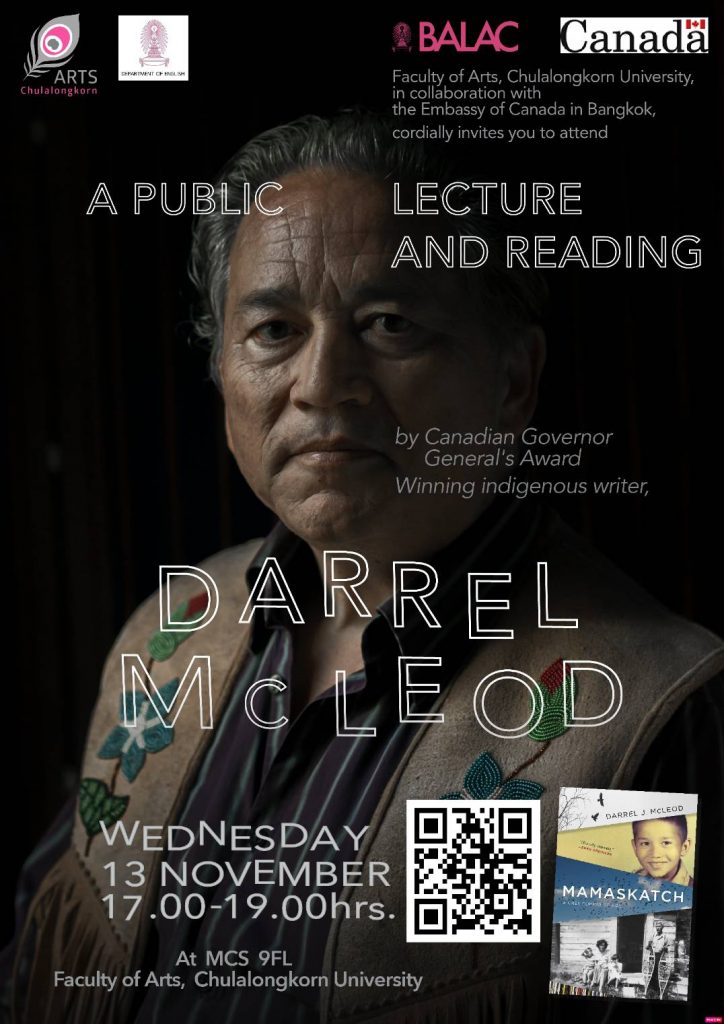 Public Lecture and Reading by Award-winning Indigenous Writer, Darrel J. McLeod