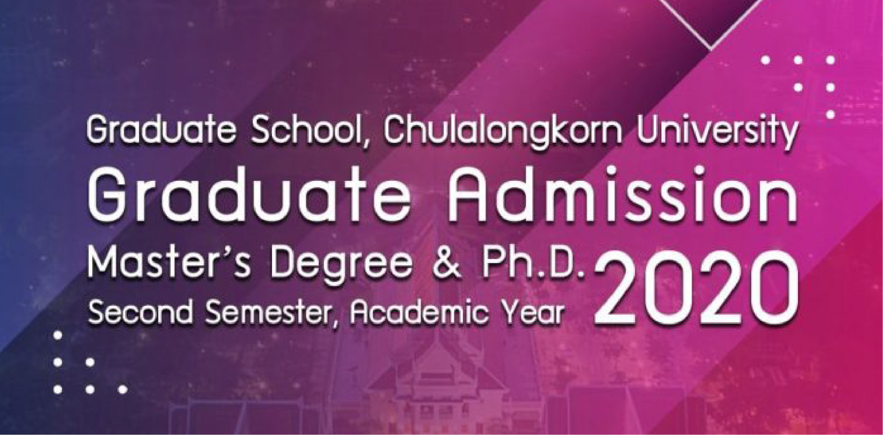 Graduate School Opens Admission for Master & Doctoral Degrees (Semester 2/ 2020)