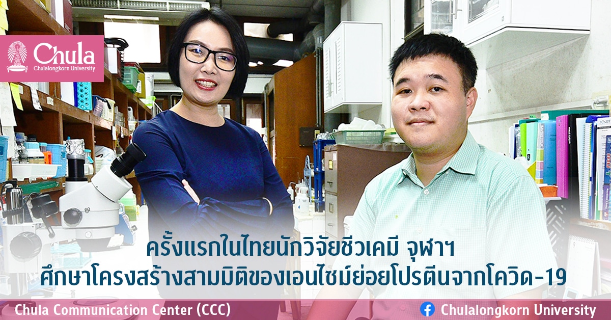 ครั้งแรกในไทยนักวิจัยชีวเคมี จุฬาฯ  ศึกษาโครงสร้างสามมิติของเอนไซม์ย่อยโปรตีนจากโควิด-19