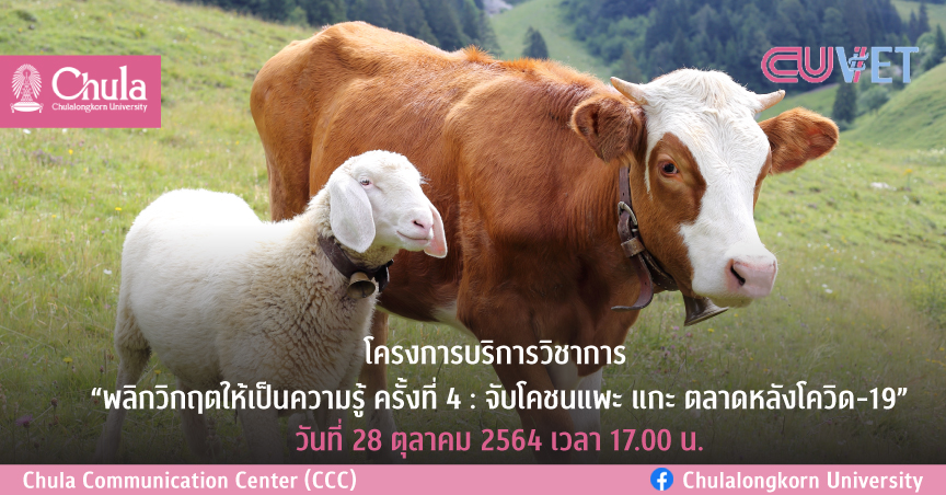 โครงการบริการวิชาการ “พลิกวิกฤตให้เป็นความรู้ ครั้งที่ 4 : จับโคชนแพะ แกะตลาดหลังโควิด-19”