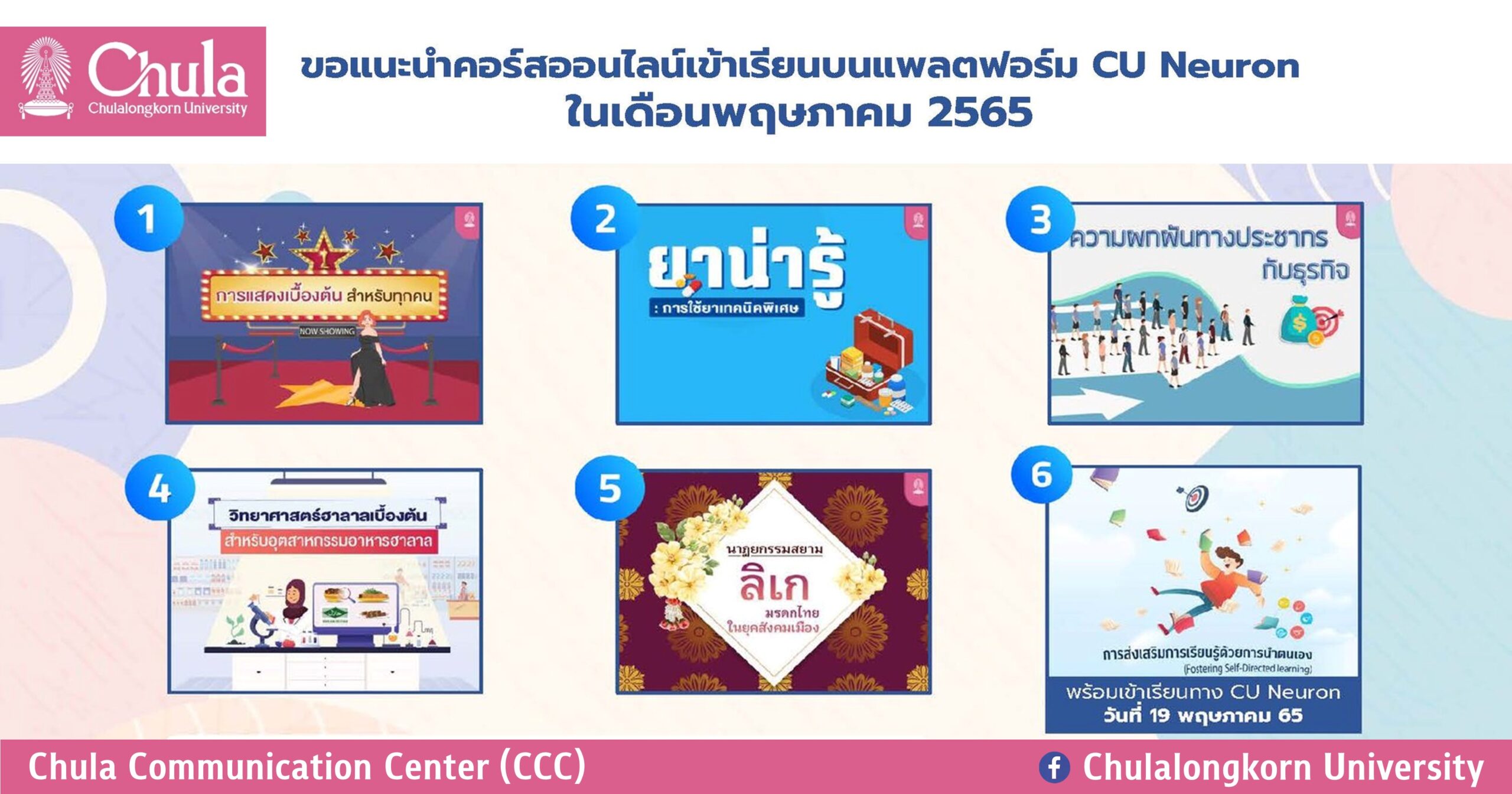 เรียนรู้ออนไลน์ไม่จำกัดกับ CU Neuron เดือนพฤษภาคม 2565