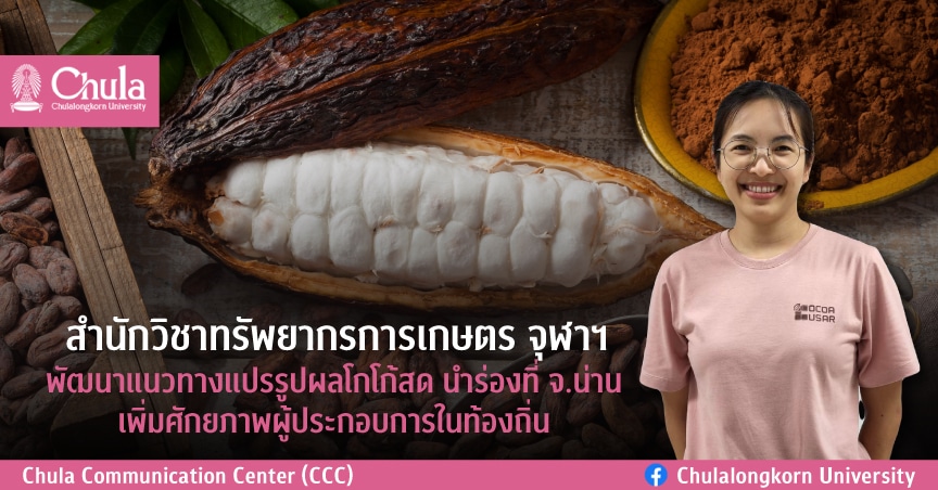 สำนักวิชาทรัพยากรการเกษตร จุฬาฯ พัฒนาแนวทางแปรรูปผลโกโก้สด นำร่องที่ จ.น่าน เพิ่มศักยภาพผู้ประกอบการในท้องถิ่น