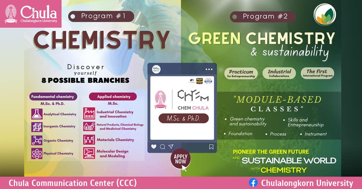 Applications Open for Graduate Programs in Chemistry and Green Chemistry & Sustainability (Semester 2/2023)