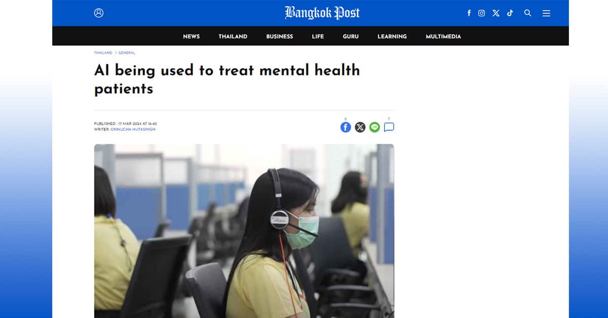 Bangkok Post: AI Being Used to Treat Mental Health Patients