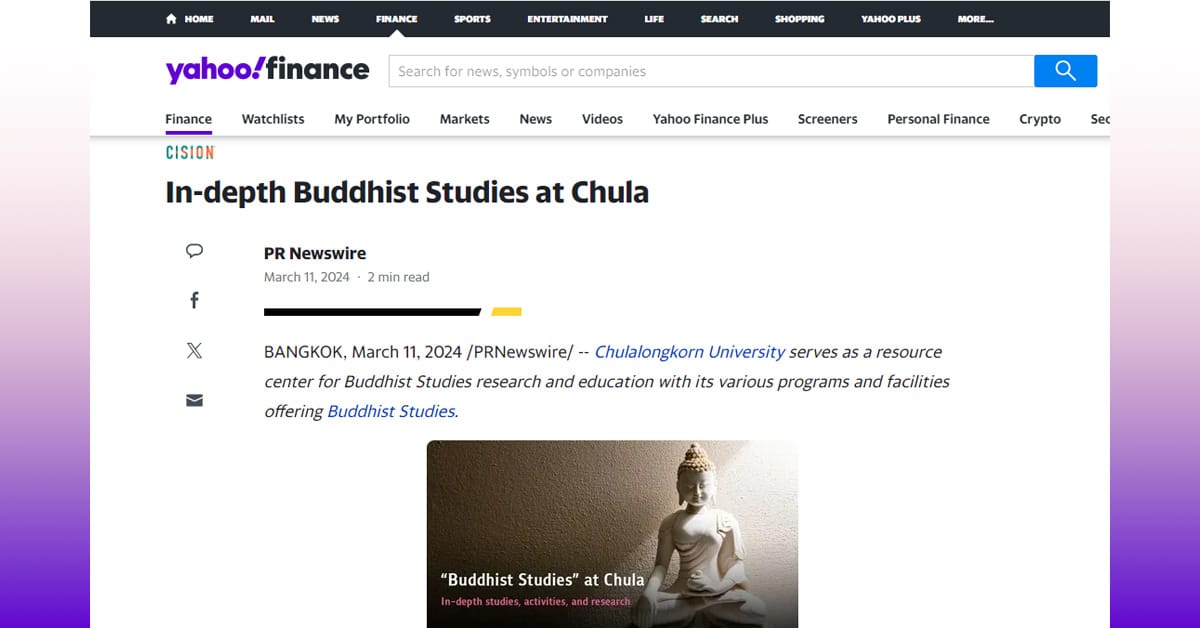 In-depth Buddhist Studies at Chula