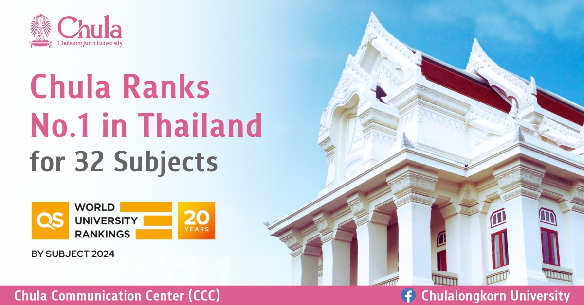 Chula Ranks No.1 in Thailand for 32 Subjects in the QS World University Rankings by Subject 2024