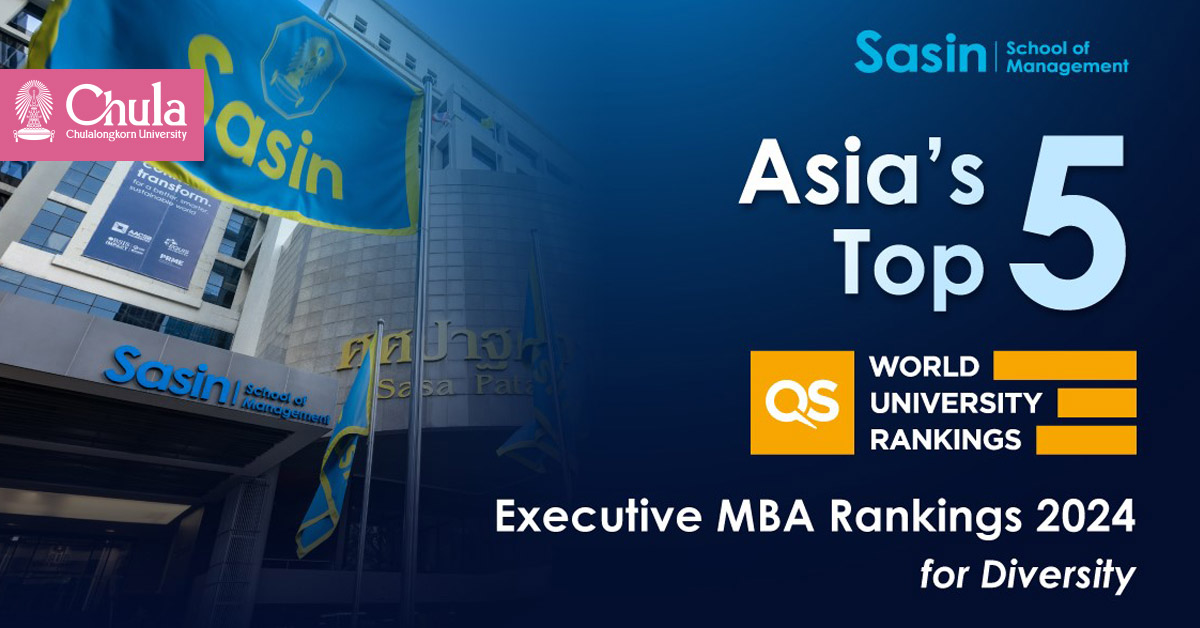 Sasin Scores in the Top Five for Diversity in QS Executive MBA Rankings 2024-Asia Pacific 