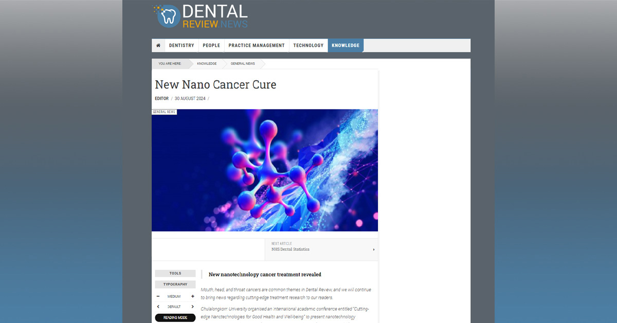 [Dentalreview.news] New Nano Cancer Cure