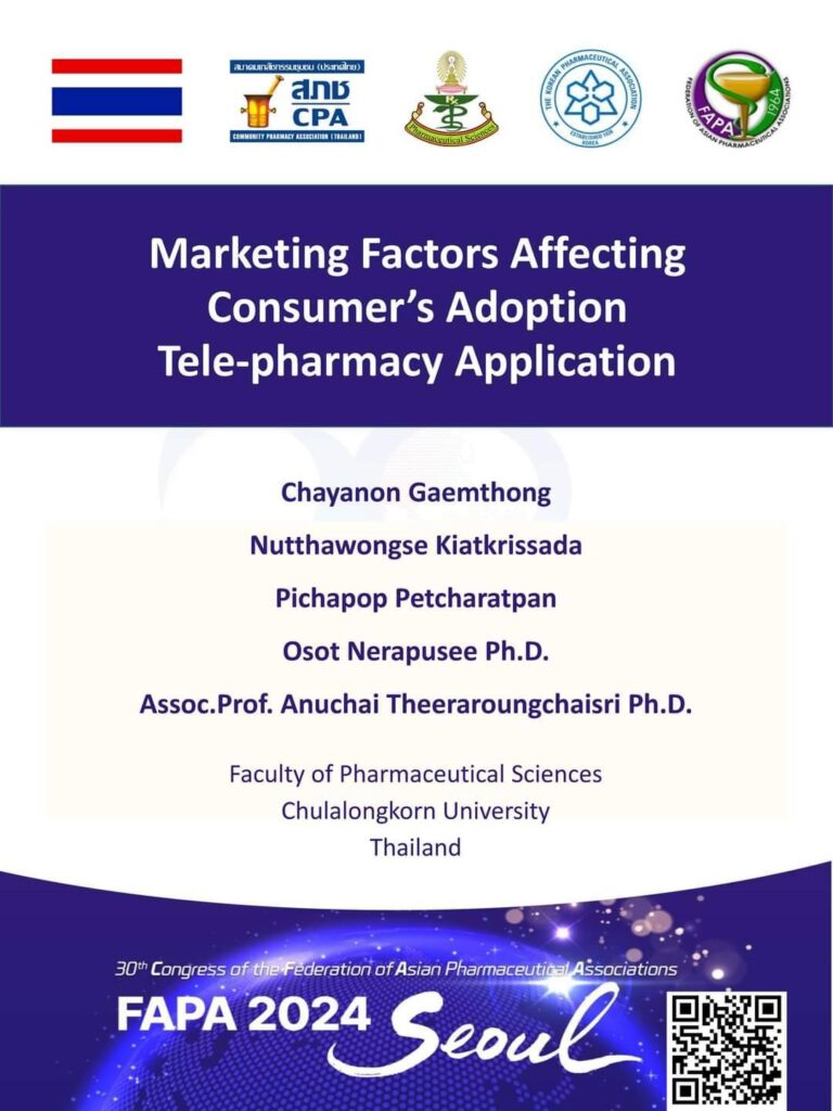 Chula Pharmacy Students Win Poster Best Award at FAPA 2024 in South Korea for Telepharmacy Application Project