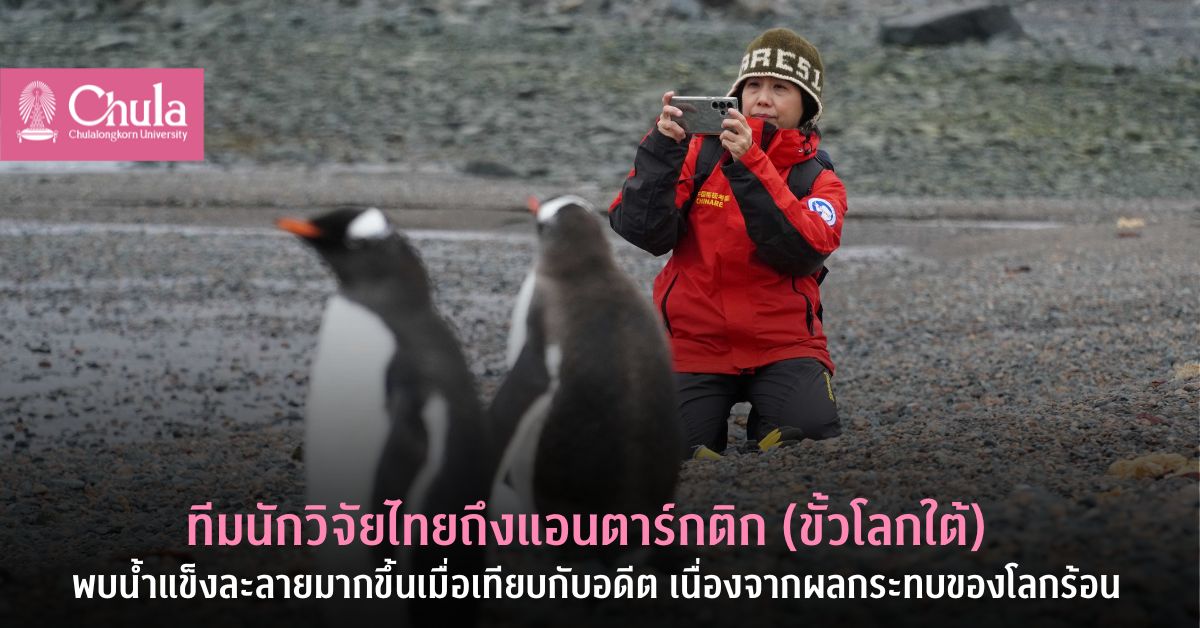ทีมนักวิจัยไทยถึงแอนตาร์กติก (ขั้วโลกใต้) พบน้ำแข็งละลายมากขึ้นเมื่อเทียบกับอดีต เนื่องจากผลกระทบของโลกร้อน