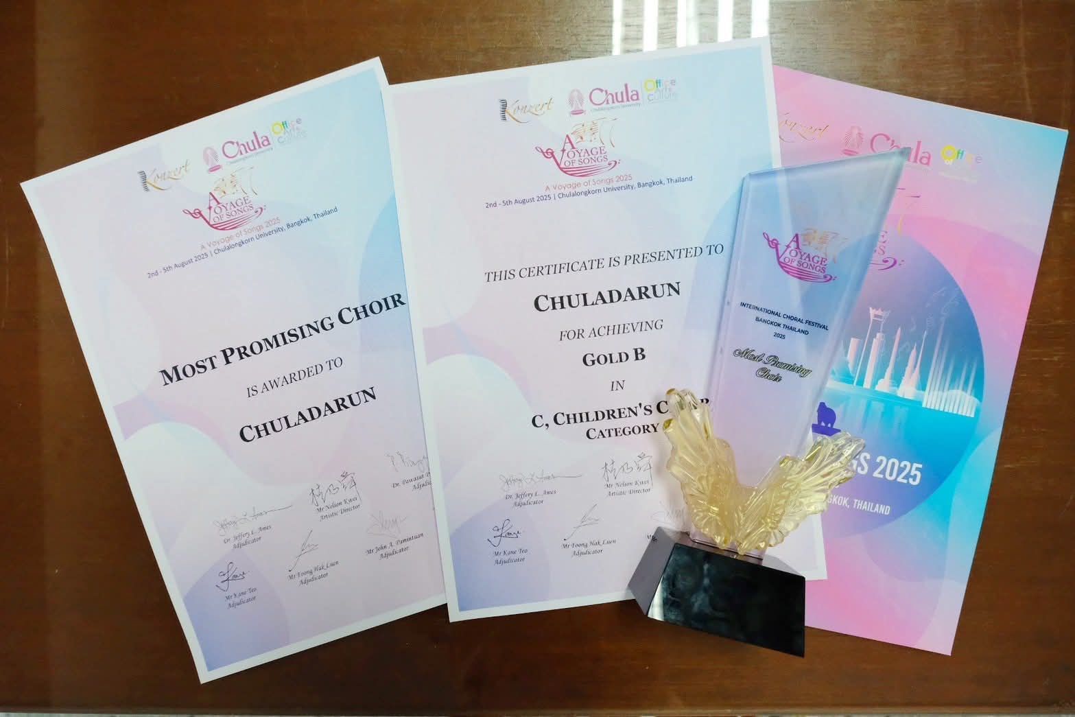 Chula-Darun Choir from Satit Chula Elementary Wins Gold Medal at A Voyage of Songs 2025