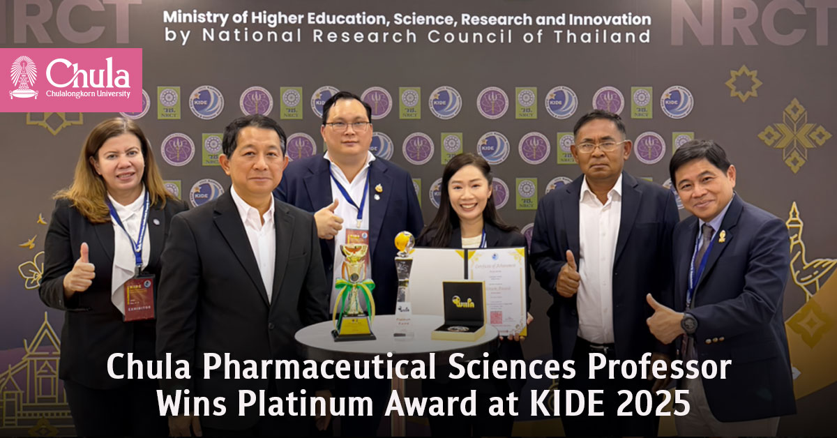 Chula Pharmaceutical Sciences Professor Wins Platinum Award at KIDE 2025