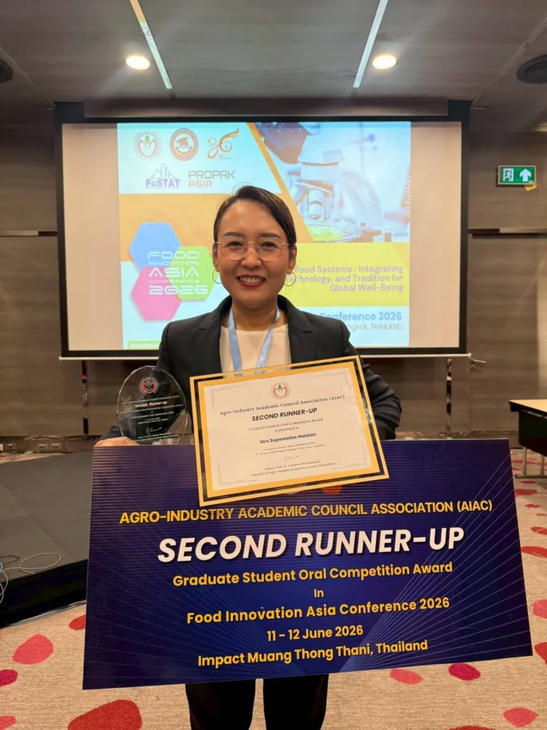 Mrs. Suphawadee Nakban, A doctoral student at the Department of Food Technology, Faculty of Science, Chulalongkorn University