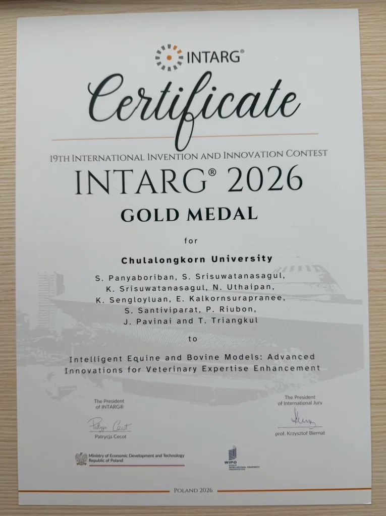 Chula Veterinary Innovation Wins 3 International Awards at INTARG® 2026 in Poland 