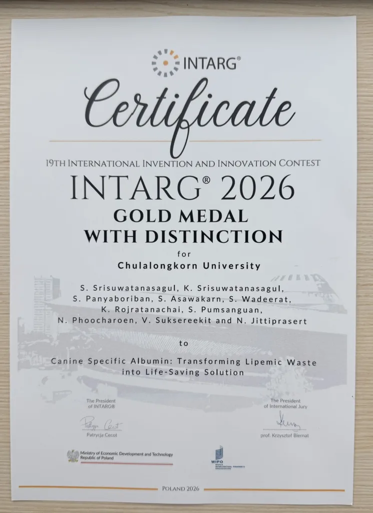 Chula Veterinary Innovation Wins 3 International Awards at INTARG® 2026 in Poland 
