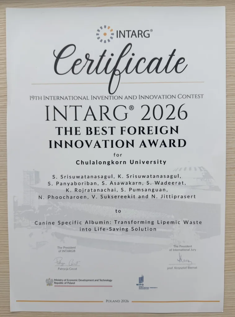 Chula Veterinary Innovation Wins 3 International Awards at INTARG® 2026 in Poland 