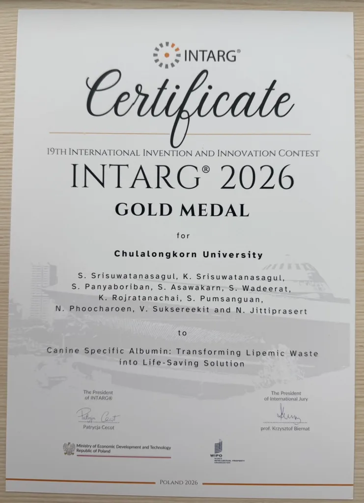 Chula Veterinary Innovation Wins 3 International Awards at INTARG® 2026 in Poland 