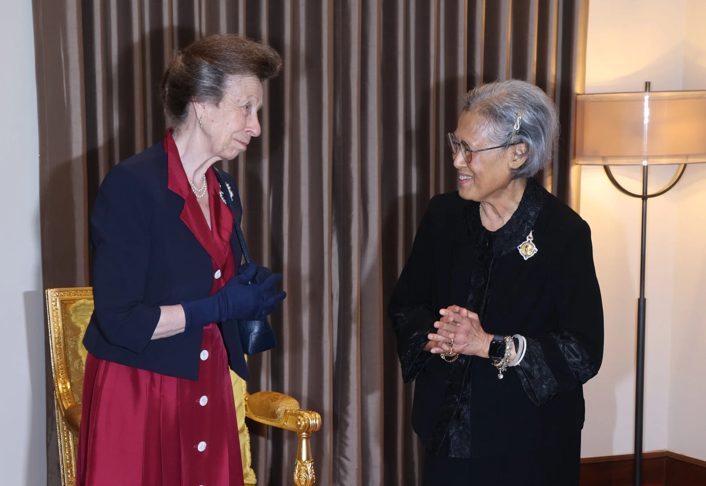 Princess Maha Chakri Sirindhorn Meets the Princess Royal at Chula for Women in Science Awards 