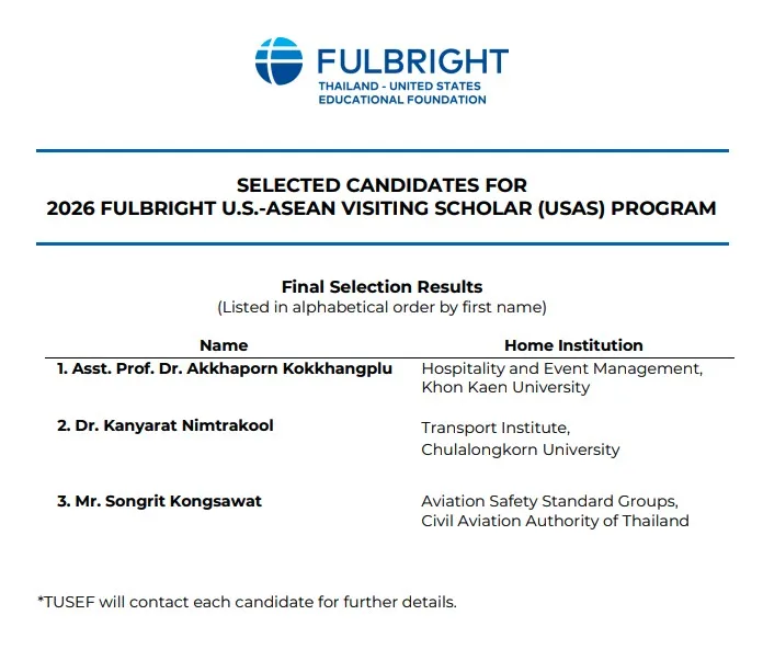 ?????????????????????? ????? ??????? Fulbright U.S.-ASEAN Visiting Scholar 2026 ??????????????????????????????????????????