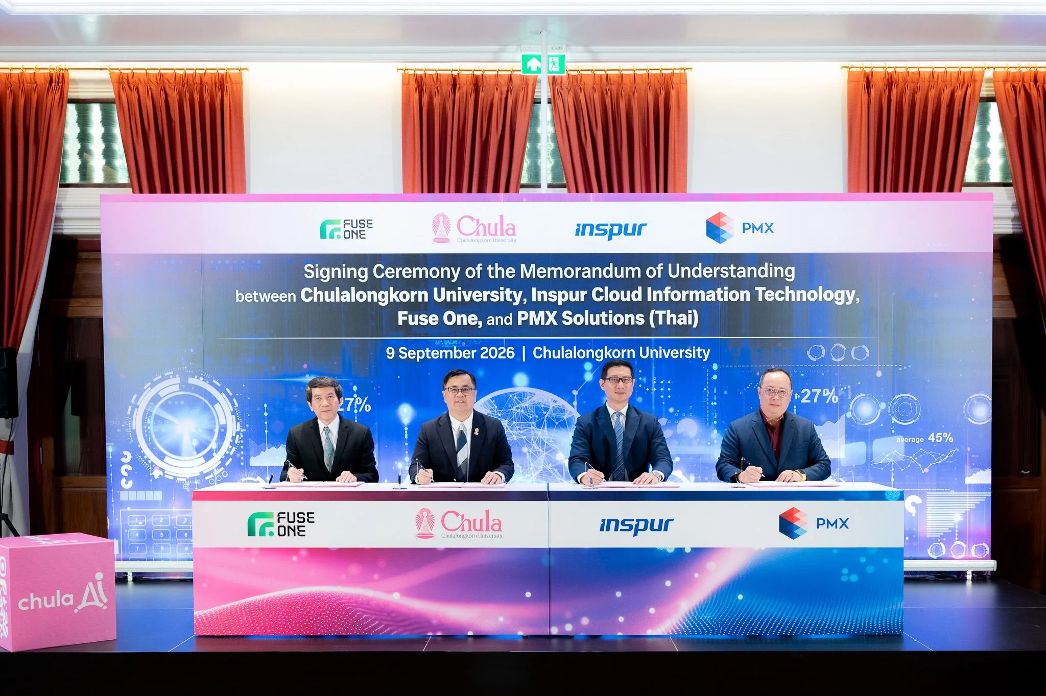 จุฬาฯ ลAChula Partners with Companies to Establish Chula AI Labนามบันทึกความเข้าใจกับบริษัทพันธมิตร จัดตั้งห้องปฏิบัติการปัญญาประดิษฐ์ (Chula AI Lab)