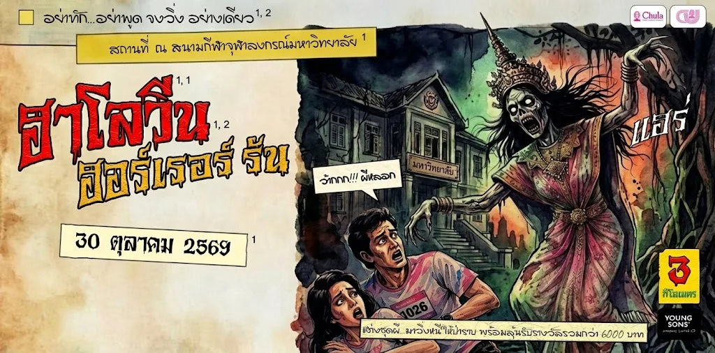 จุฬาฯ เชิญร่วมงานวิ่งสุดหลอน “HALLOWEEN HORROR RUN 2026” วิ่งหนีผีสุดระทึก ชิงรางวัลรวมกว่า 6,000 บาท